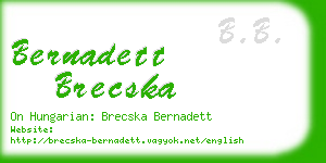 bernadett brecska business card